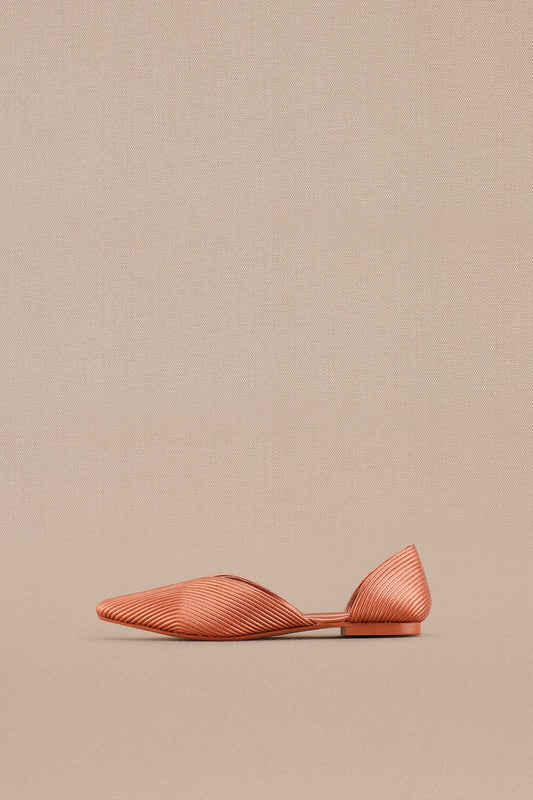Faux Leather Zahra Point-toe Flats – Metallics
