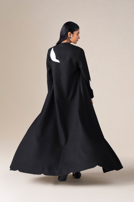 Wool Beira Abaya Set – Black