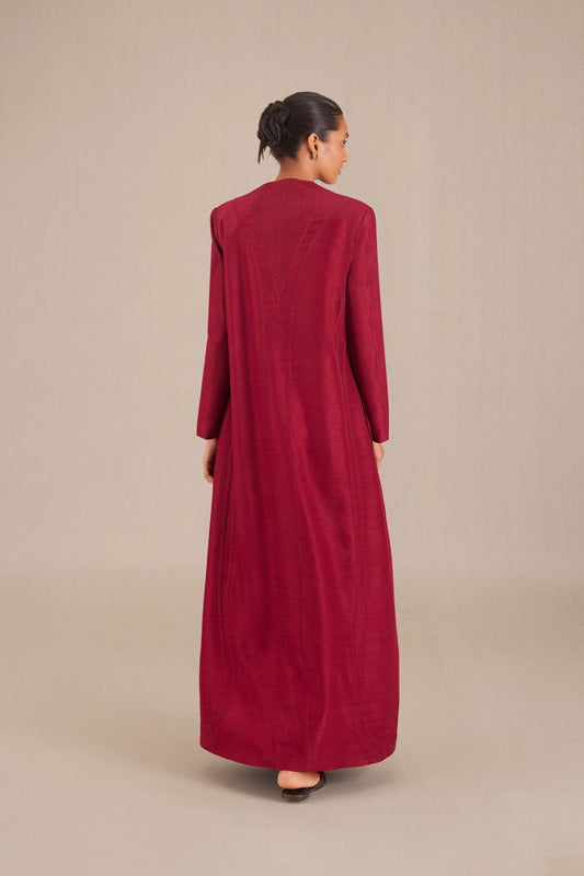 Silk Cyra Abaya – Red