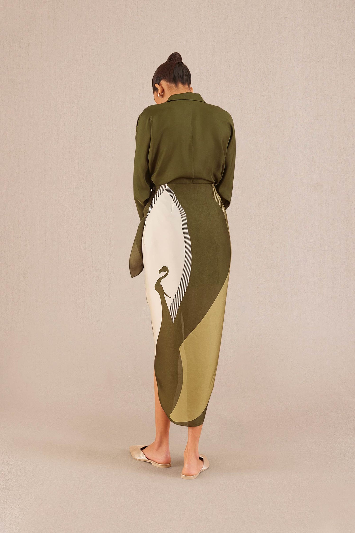 Nasreen Co Ord Set - Olive 
