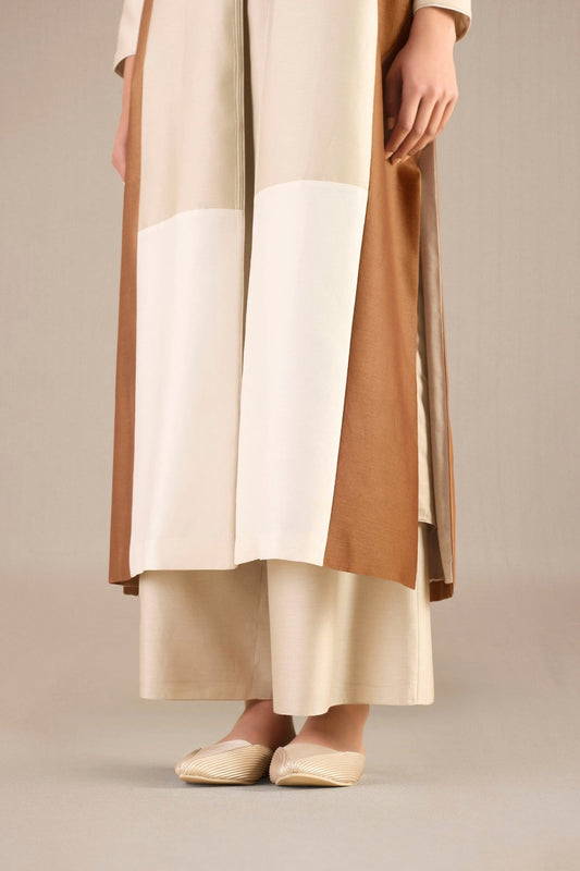 Chanderi Sumaya Jacket Set – Beige