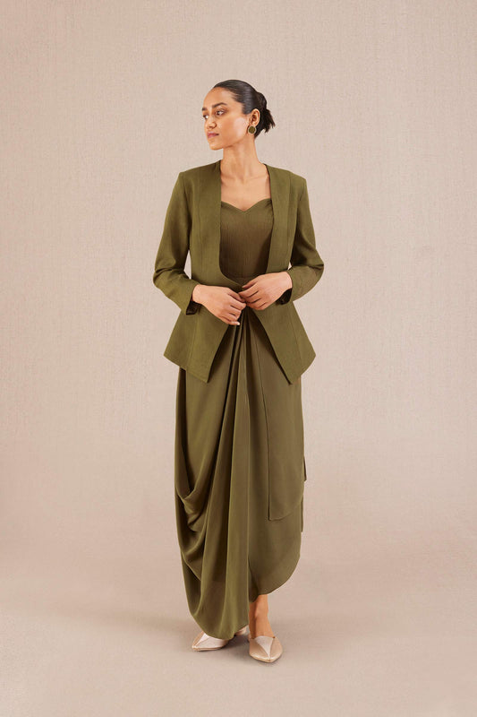 Linen Raha Jacket Set – Green