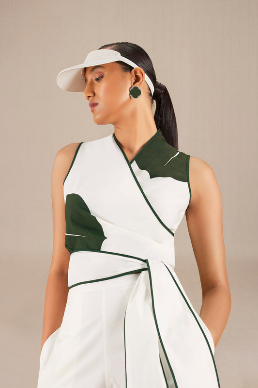 Cotton Esma Wrap Top Set – Ivory