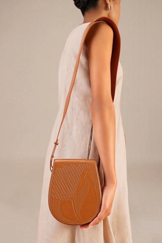 Faux Leather Zyna Sling Bag – Orange