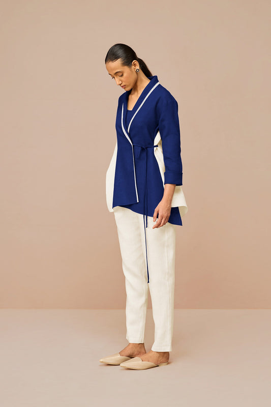 Linen Beia Shirt Set – Blue