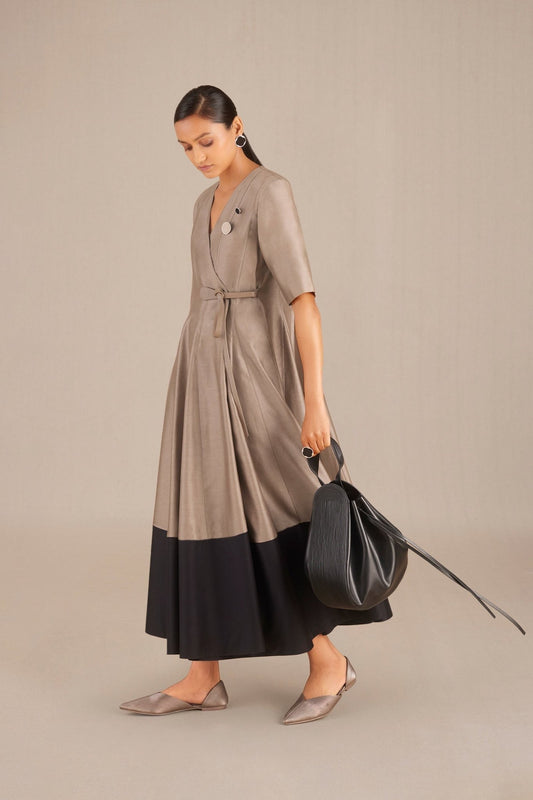 Chanderi Amna Dress – Beige