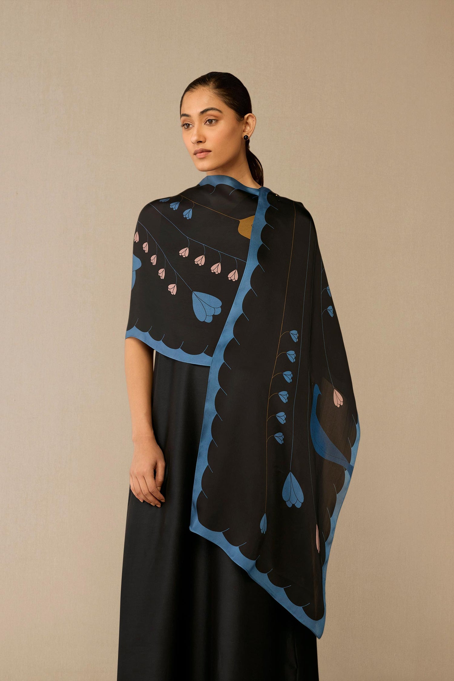  Organza Arham Scarf – Black