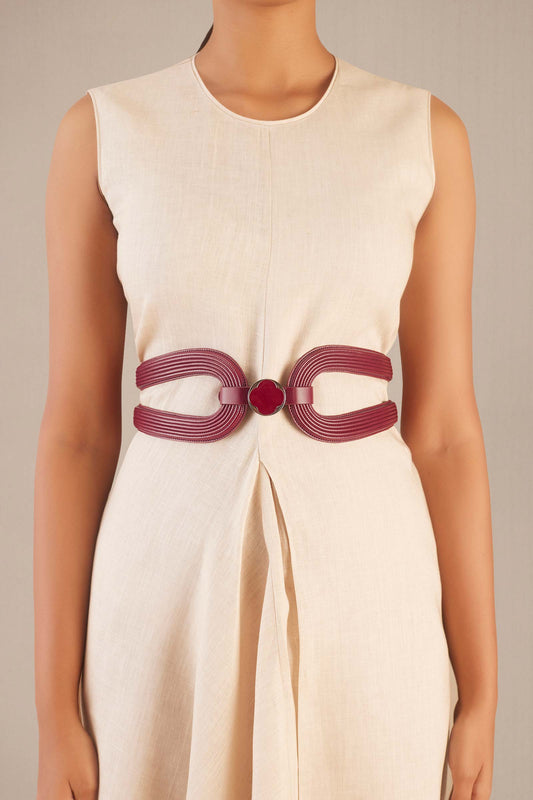 Faux Leather Zina Belt – Red