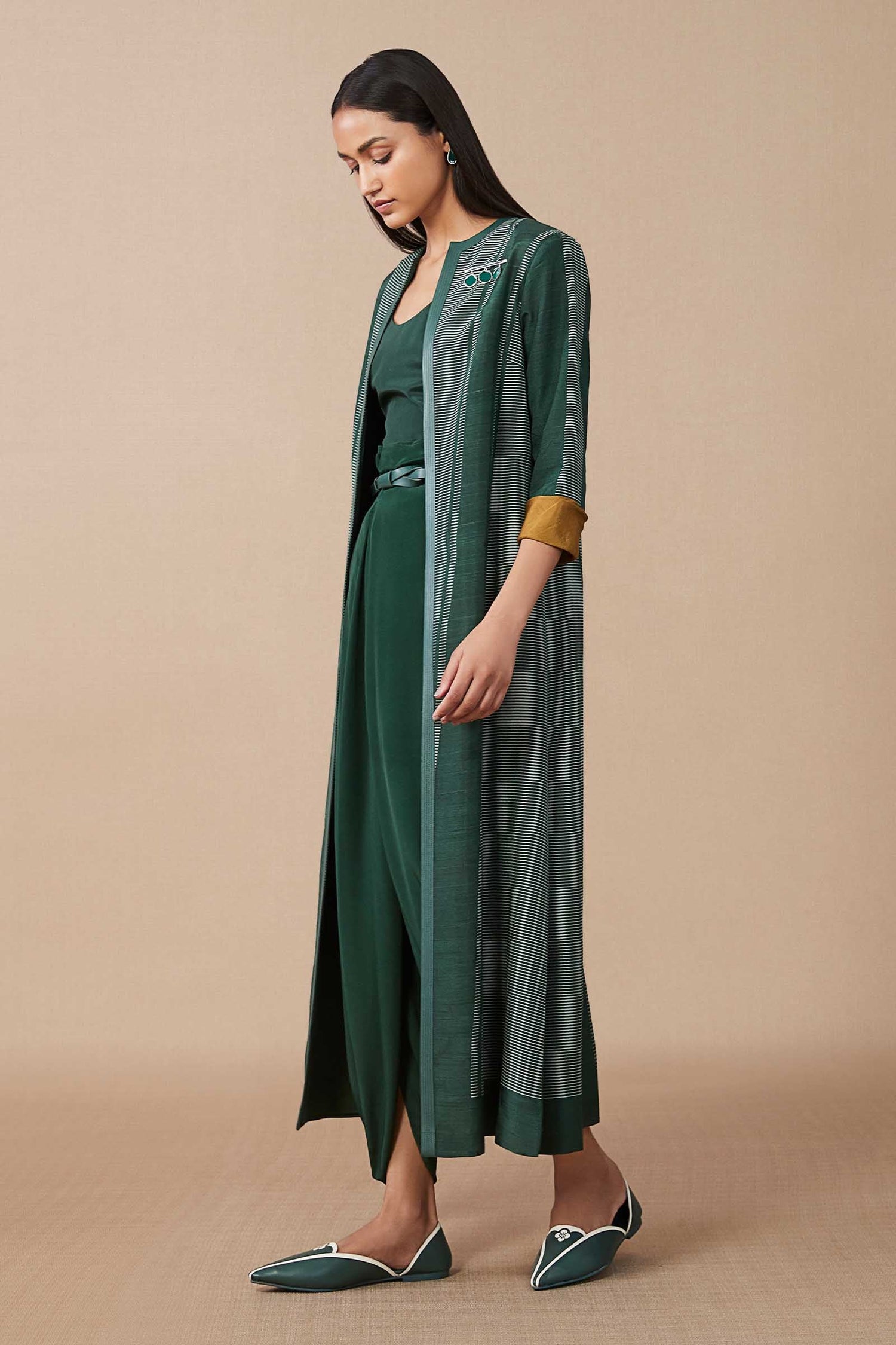  Silk Rysah Jacket Set – Green