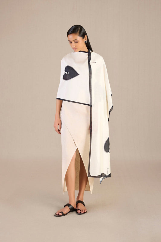 Chanderi Roobah Scarf – Ivory
