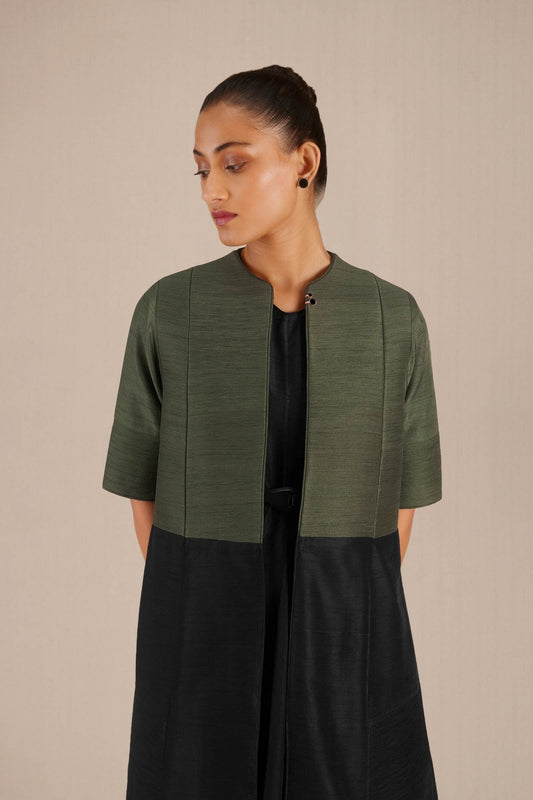 Silk Nasira Jacket Set – Black