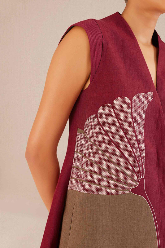Linen Cora Jacket Set – Red