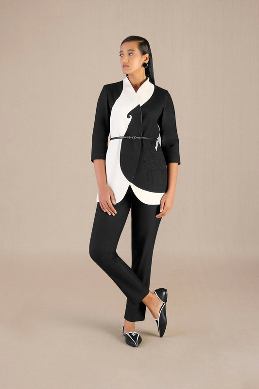Chanderi Laisa Jacket Set – Black