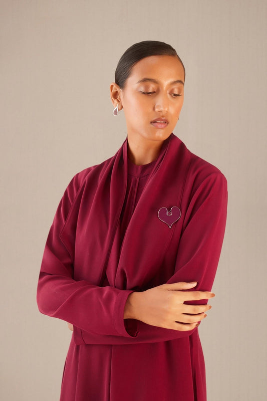 Crepe Zahwa Abaya – Red