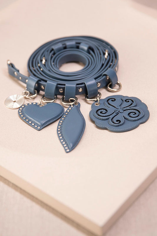 Leather Aafia Belt – Blue