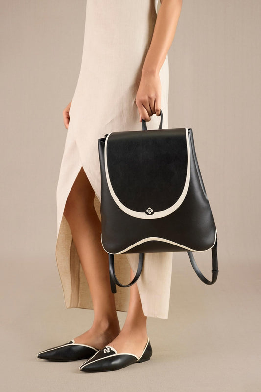 Faux Leather Cala Backpack – Black