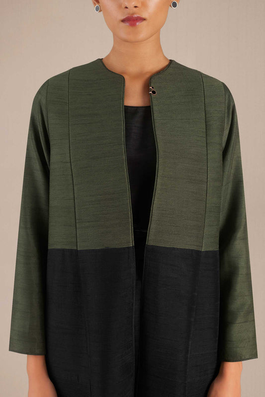 Silk Tahira Jacket Set – Green