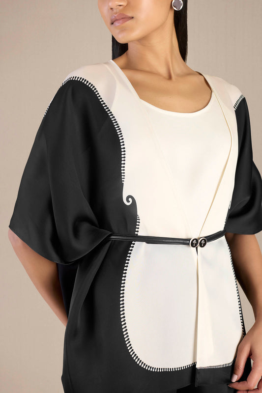 Organza Adena Cape Set – Black
