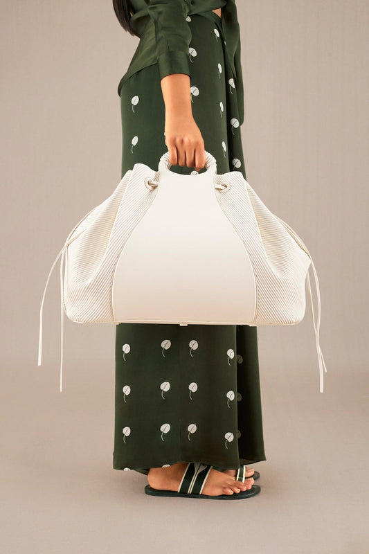 Faux Leather Shazia Tote Bag – Ivory