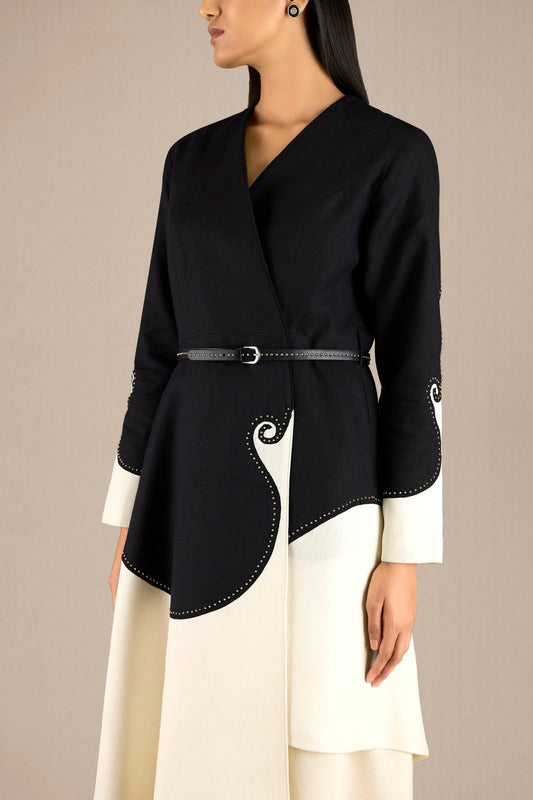Linen Safa Jacket Set – Ivory