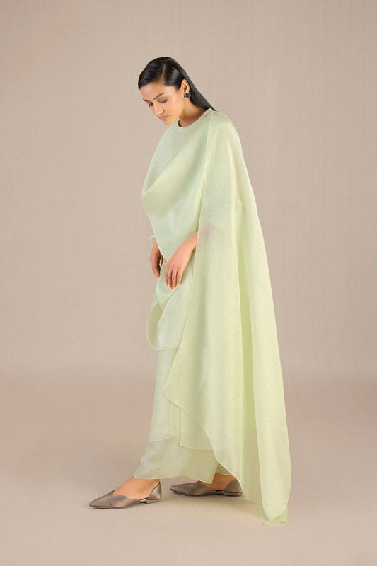 Linen Adiva Kurta Set – Green