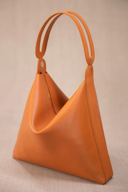 Leather Aqida Bucket Bag – Orange