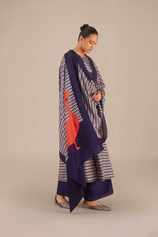 Silk Huma Kurta Set – Purple