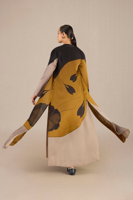 Chanderi Zaila Cape Set – Beige