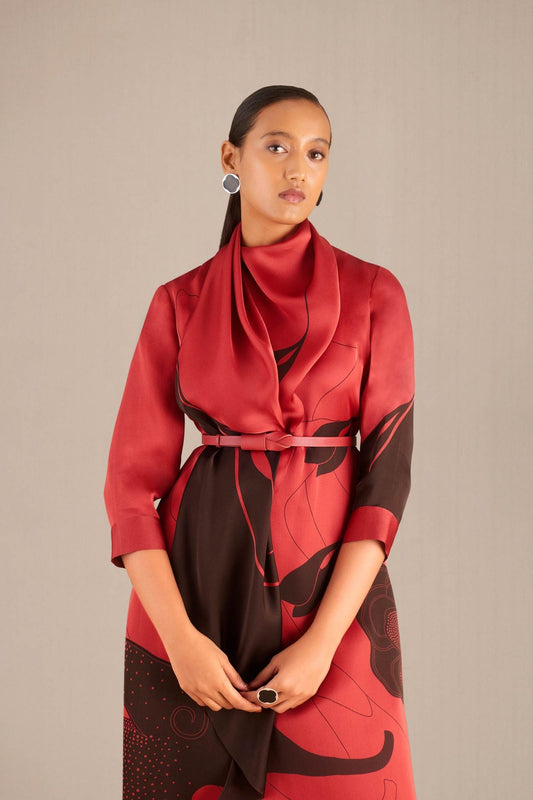 Organza Yusra Tunic Set – Red