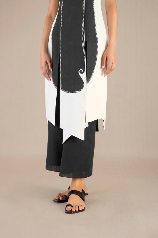Linen Naafia Tunic Set – Black