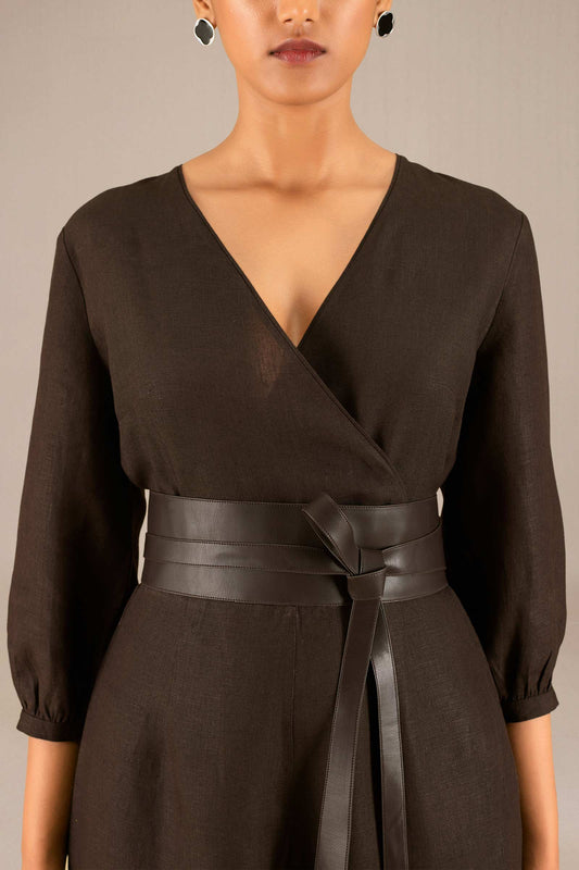 Linen Alfa Jumpsuit – Brown