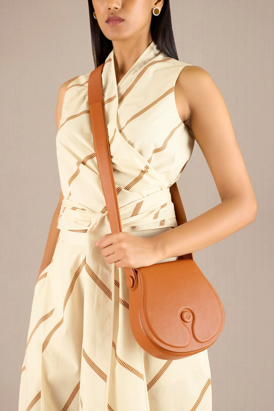 Faux Leather Aikya Crossbody Bag – Orange