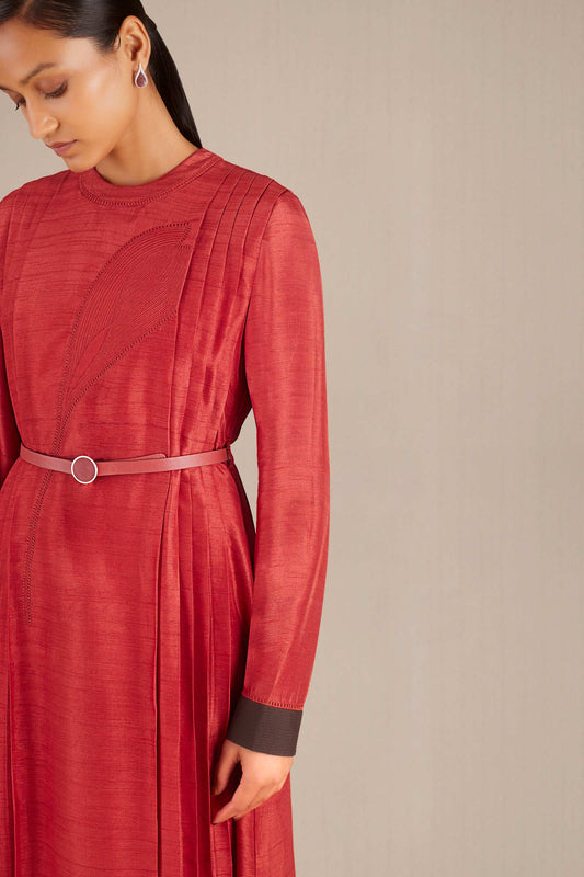 Silk Rafa Dress – Red