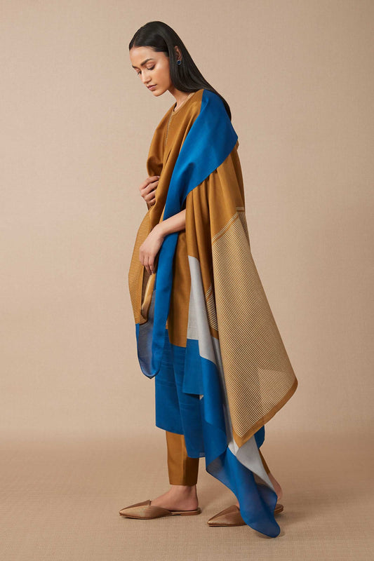 Chanderi Azizah Kurta Set – Multicolor