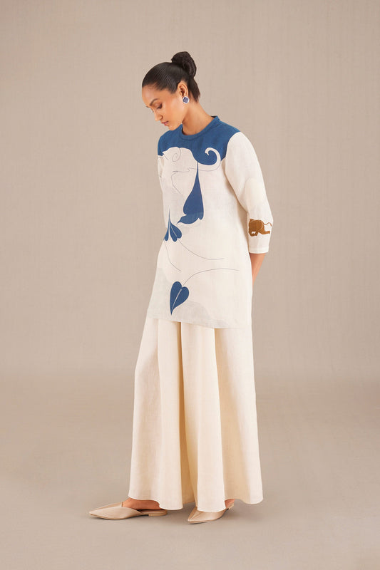 Linen Aayat Shirt Co-ord Set – Ivory