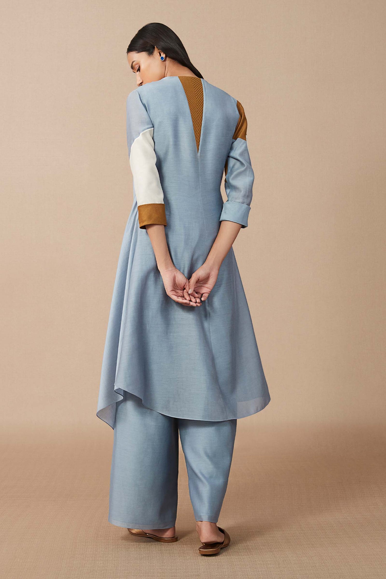   Naaila Wrap Tunic Set – Blue