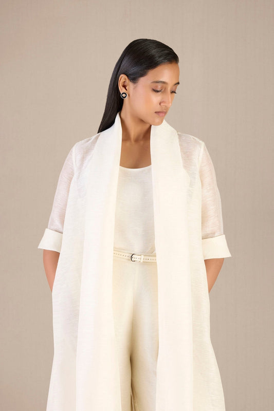 Linen Unsa Cape Set – Ivory
