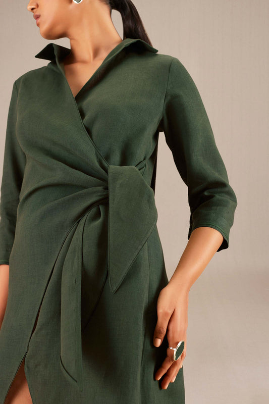 Linen Isla Dress – Green
