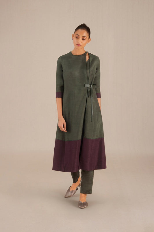Silk Heba Kurta Set – Green