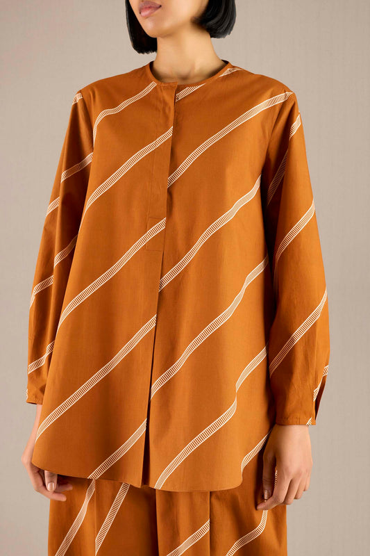 Cotton Laya Shirt Set – Orange