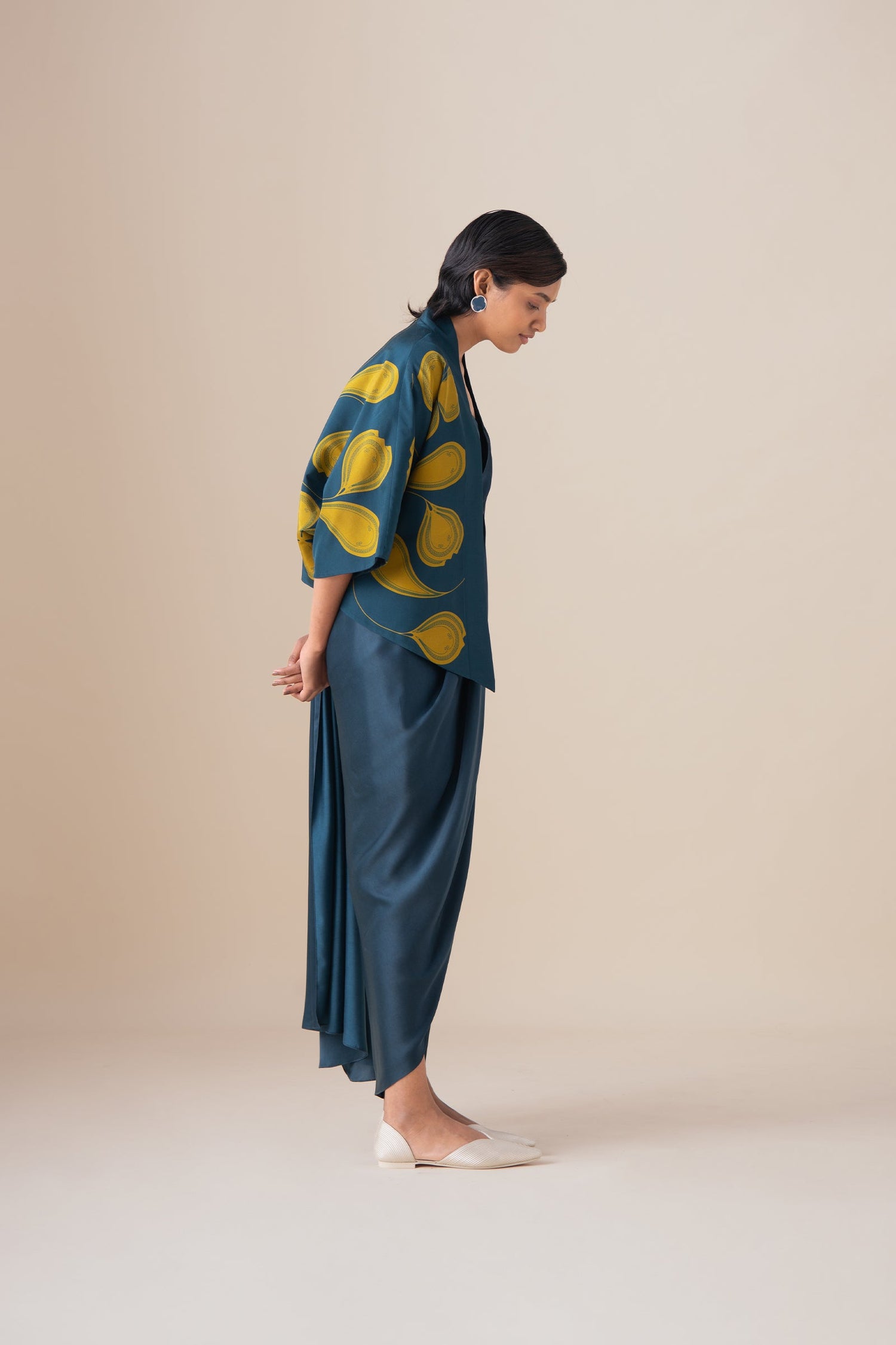  Habutai Sidra Jacket Set – Blue