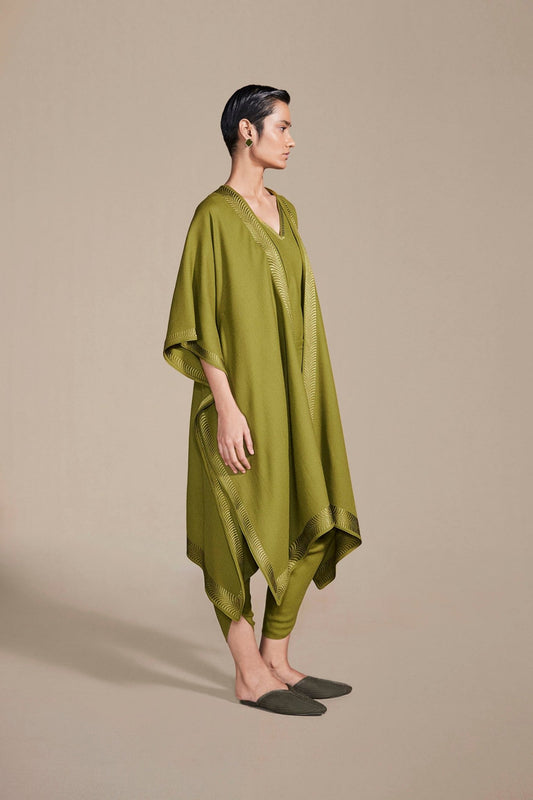 Wool Adarah Cape Set – Green