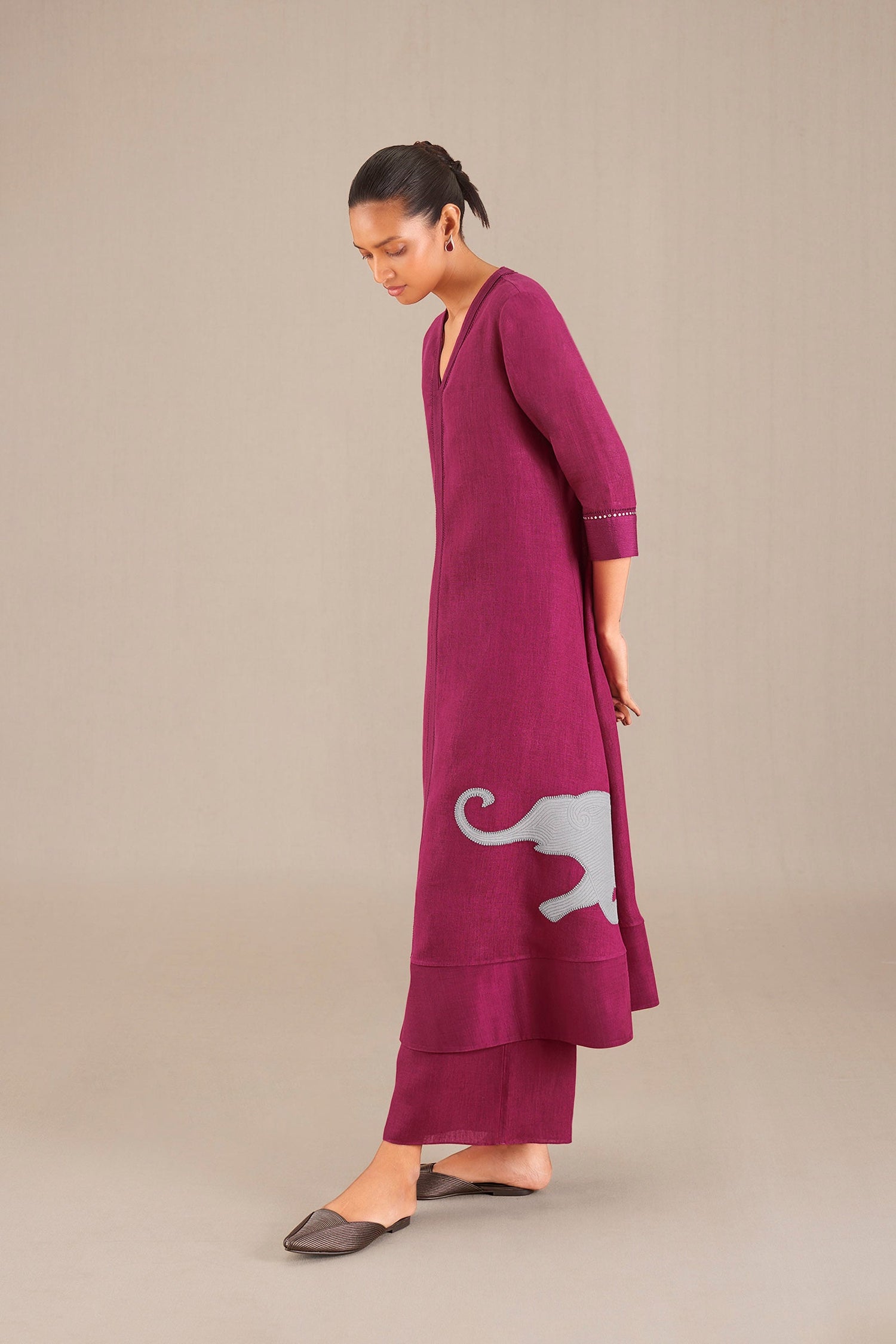 Nahliah Kurta Set - Mulberry 