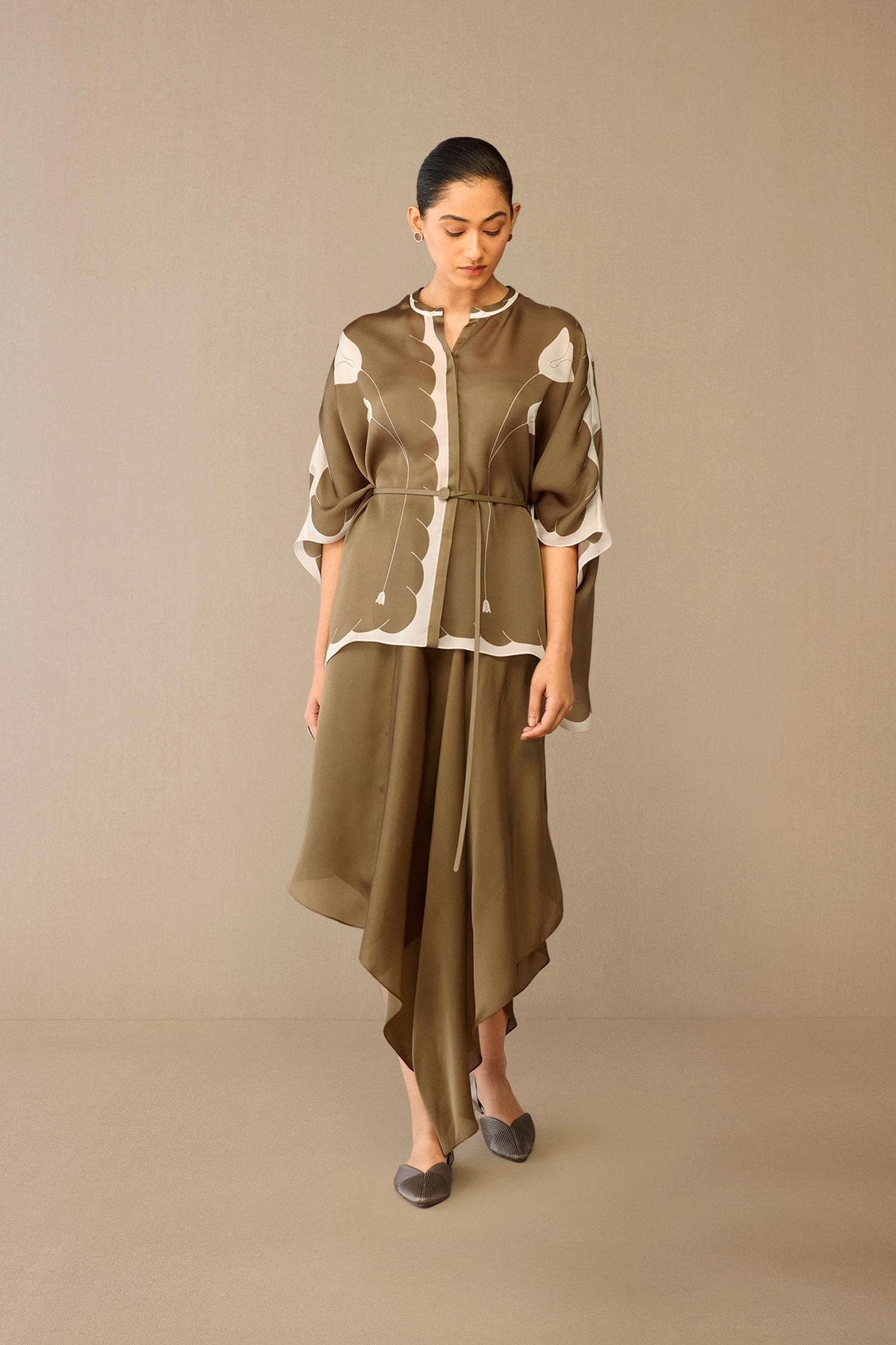  Organza Refa Shirt Set – Grey