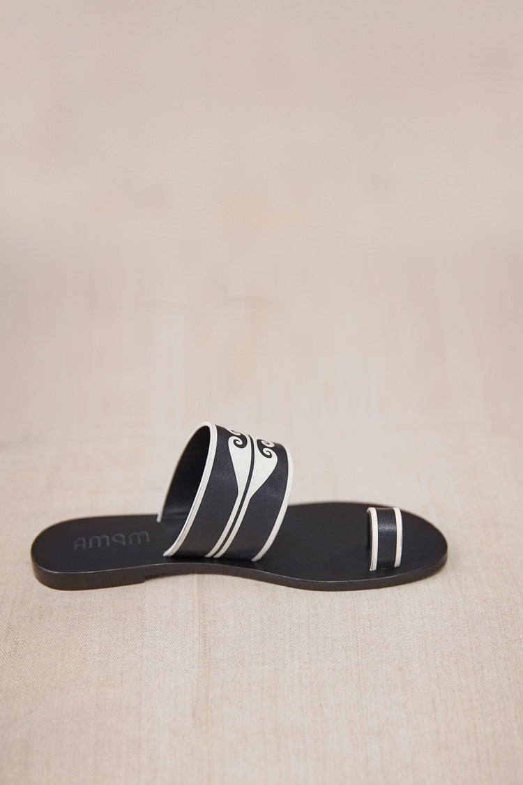 Naz Slip Ons - Black & Ivory