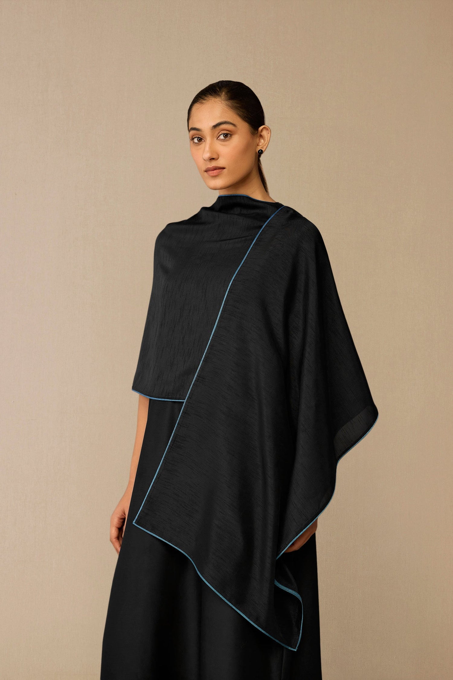  Chanderi Zeya Scarf – Black