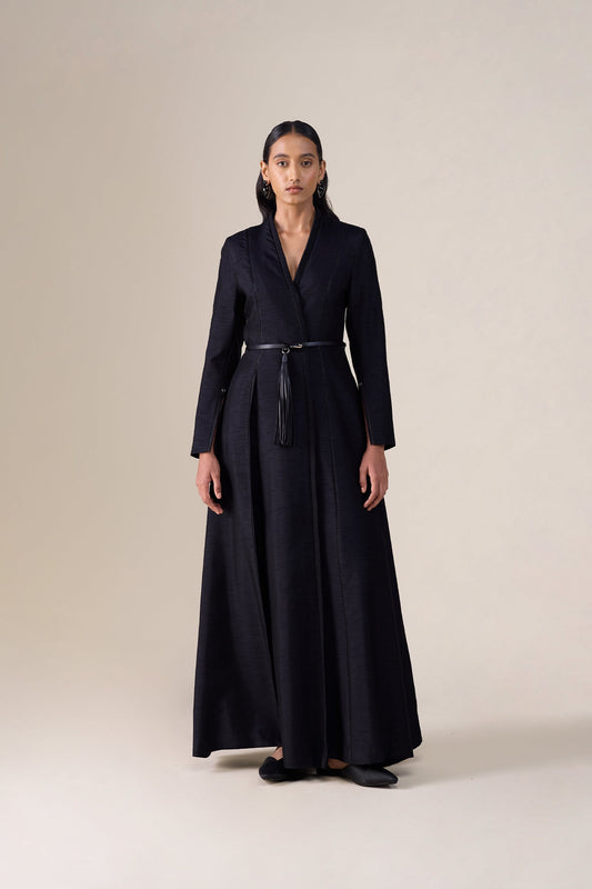 Silk Lev Jacket Set – Black
