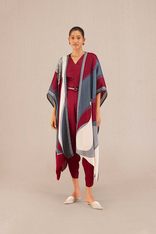 Organza Idaya Cape Set – Red