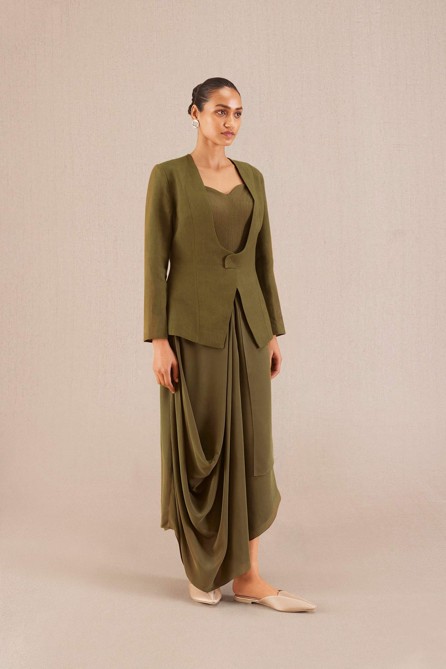 Raha Jacket Set - Olive