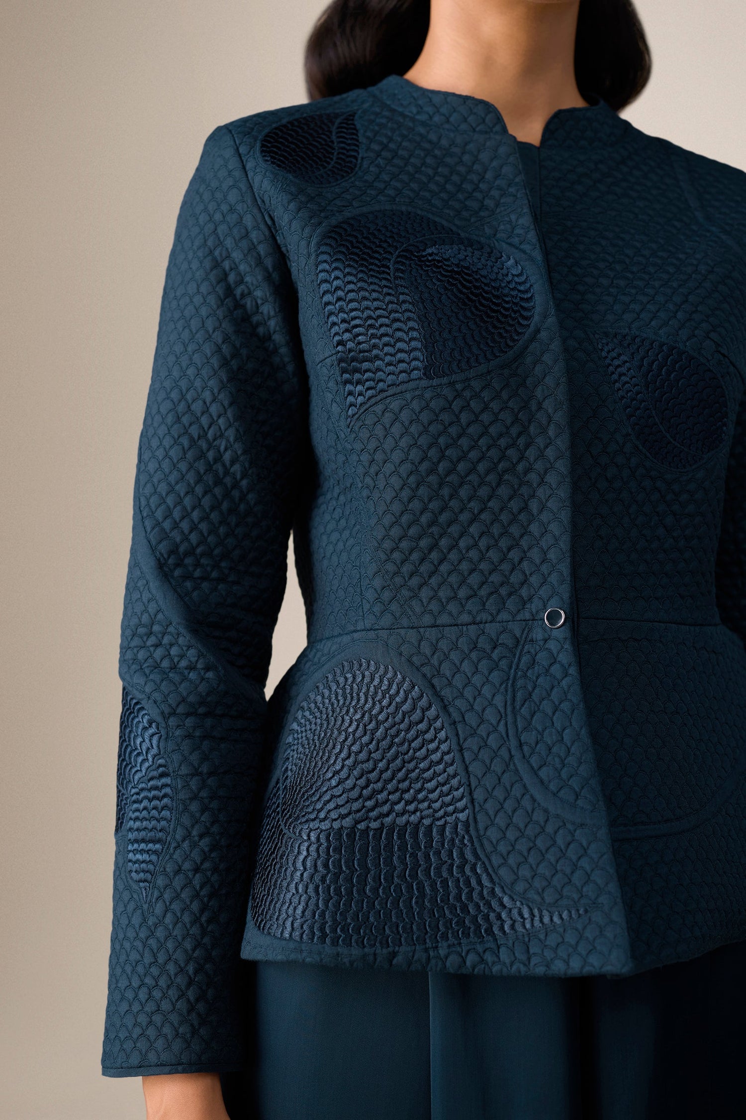  Silk Valla Jacket Set – Blue